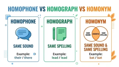 Homophone vs Homograph vs Homonym