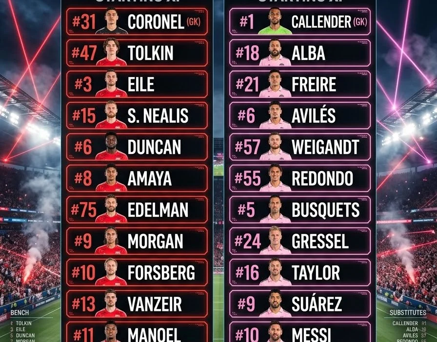 NY Red Bulls vs Inter Miami Lineups