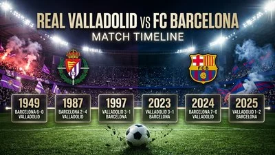 Real Valladolid vs FC Barcelona Timeline